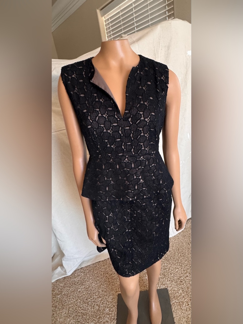 Diane von Furstenberg Black Lace Overlay Dress